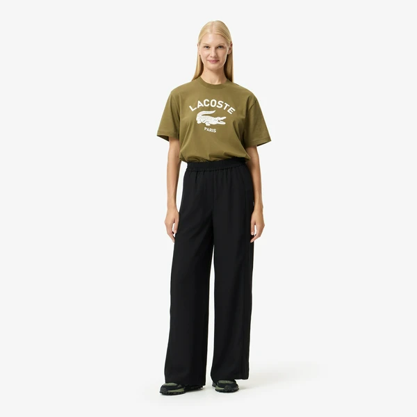 Брюки Lacoste высокие прямые свободного кроя, черный, арт. HF2627