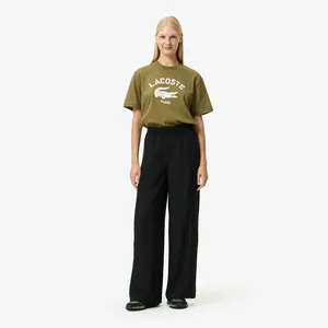 Брюки Lacoste высокие прямые свободного кроя, черный, арт. HF2627