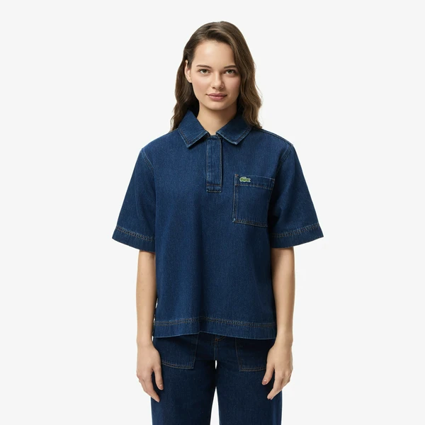 Женская рубашка Lacoste, синий, арт. CF2622