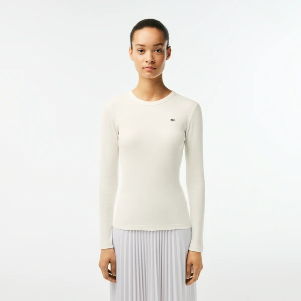 Женская футболка Lacoste Slim Fit с длинными рукавами, белый, арт. TF1692