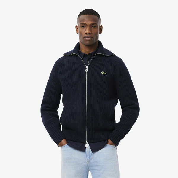 Кардиган Lacoste с высоким воротом на молнии, синий, арт. AH5175