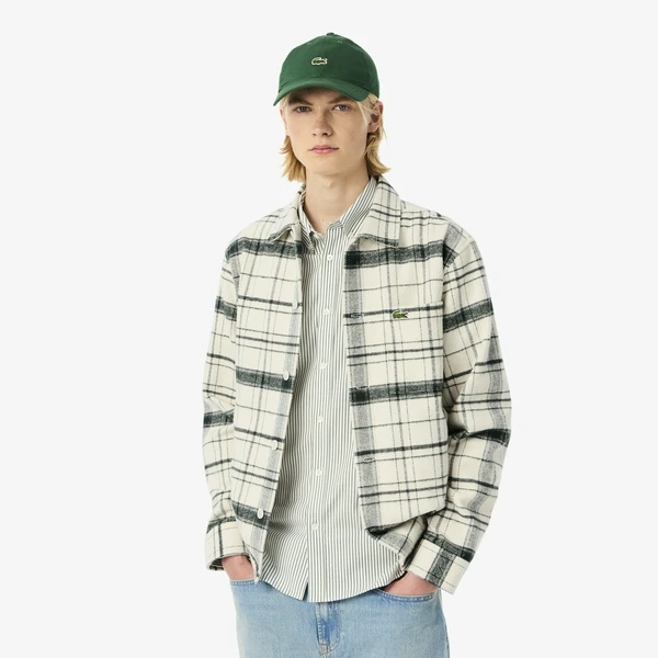 Фланелевая рубашка-куртка Lacoste, белый, арт. CH5099