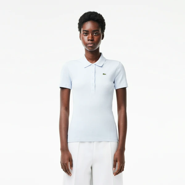 Женское поло Lacoste Slim Fit из органического хлопка, голубой, арт. DF5377