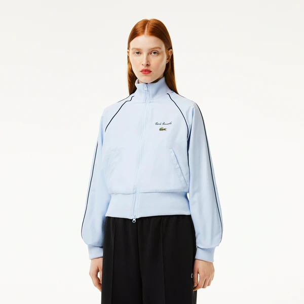 Женская короткая спортивная куртка Lacoste Relaxed Fit, голубой, арт. BF6909