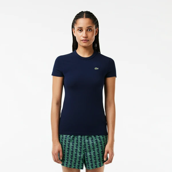 Женская хлопковая футболка Lacoste Relaxed Fit, синий, арт. TF7218