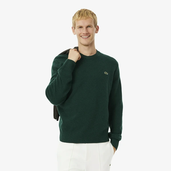 Мужской шерстяной свитер Lacoste, зеленый, арт. AH2916
