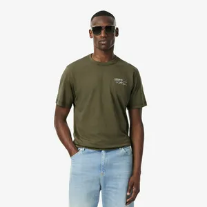 Мужская футболка Lacoste классического кроя из органического хлопка, хаки, арт. TH5825