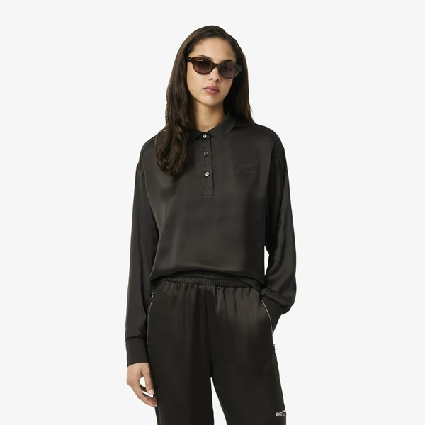 Женская рубашка Lacoste оверсайз, коричневый, арт. CF5442