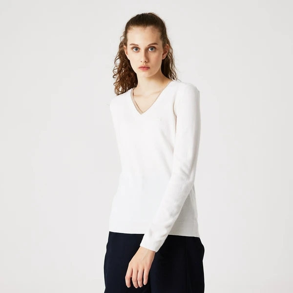 Женский свитер Lacoste, белый, арт. AF2237