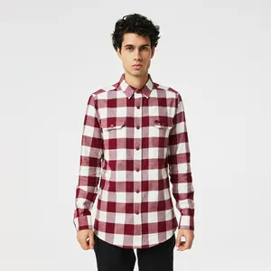 Мужская клетчатая рубашка Lacoste Slim Fit, красный, арт. CH2311