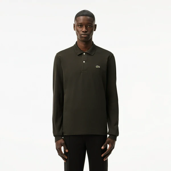 Мужское поло Lacoste Classic Fit с длинным рукавом, хаки, арт. L1312