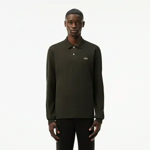 Мужское поло Lacoste Classic Fit с длинным рукавом, хаки, арт. L1312