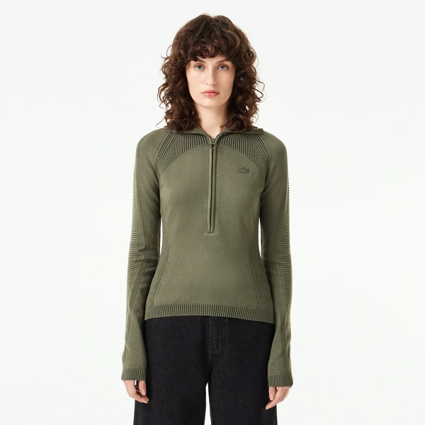 Свитер Lacoste на молнии, хаки, арт. AF2507
