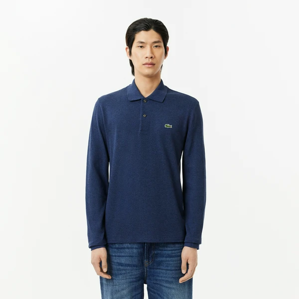 Мужское поло Lacoste L.12.21 Classic Fit с длинным рукавом, синий, арт. L1313