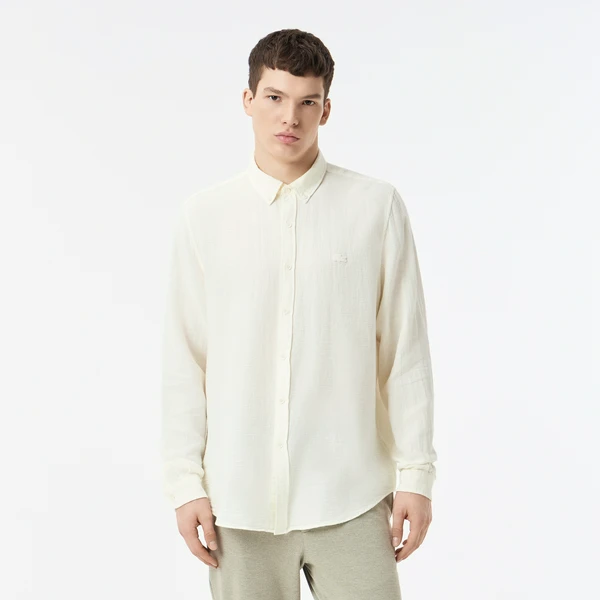 Мужская хлопковая рубашка Lacoste, белый, арт. CH0434