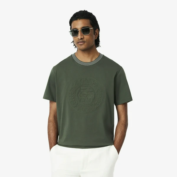 Футболка Lacoste из органического хлопка, хаки, арт. TH0124