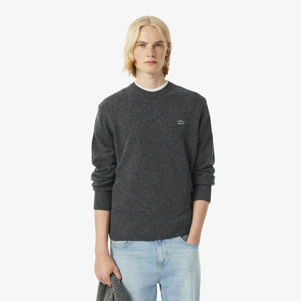 Мужской шерстяной свитер Lacoste, серый, арт. AH2916