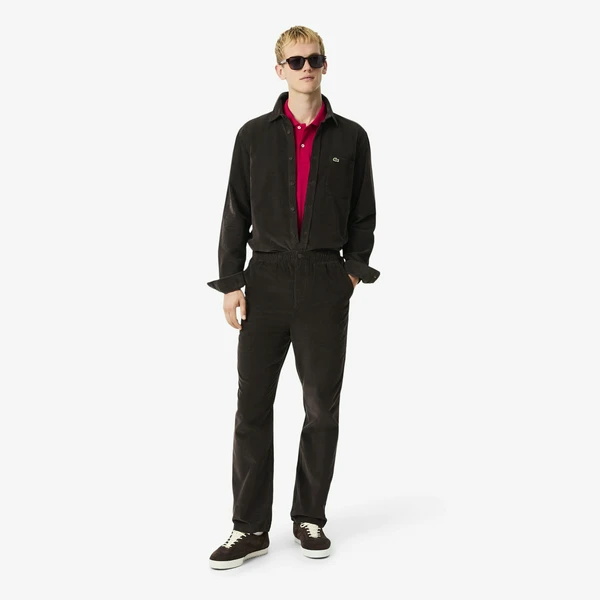 Мужские вельветовые брюки Lacoste стандартного кроя, коричневый, арт. HH5120