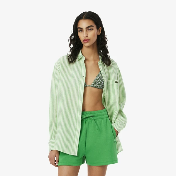 Женская рубашка Lacoste из льна, белый, арт. CF0054