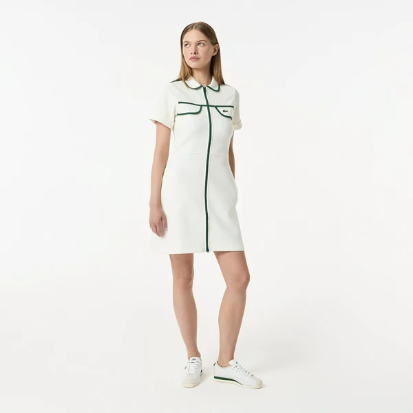 Платье Lacoste из эластичного хлопка, белый, арт. EF0505