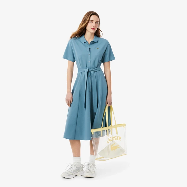 Женское платье Lacoste из хлопка, синий, арт. EF9621