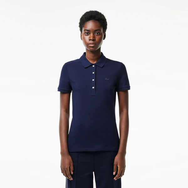 Женское поло Lacoste Slim Fit из эластичного хлопка, синий, арт. PF5462
