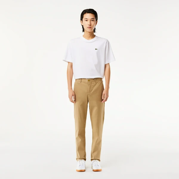 Мужские брюки-чинос Lacoste Slim Fit из хлопка, бежевый, арт. HH2661
