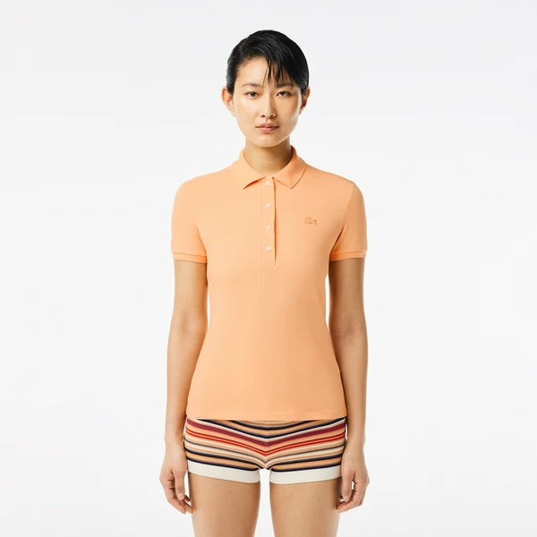 Женское поло Lacoste Slim Fit из эластичного хлопка, оранжевый, арт. PF5462