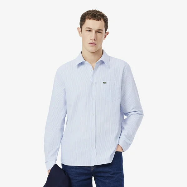 Мужская хлопковая рубашка Lacoste, голубой, арт. CH5625