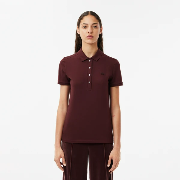Женское поло Lacoste Slim Fit из эластичного хлопка, красный, арт. PF5462