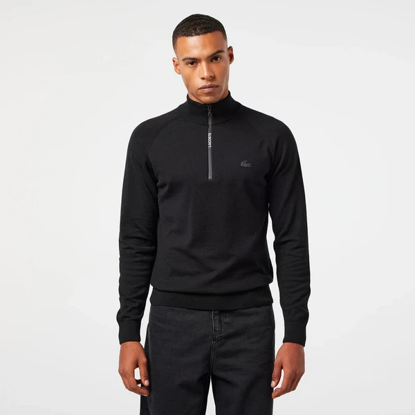 Мужской свитер Lacoste из шерсти и хлопка, черный, арт. AH2517