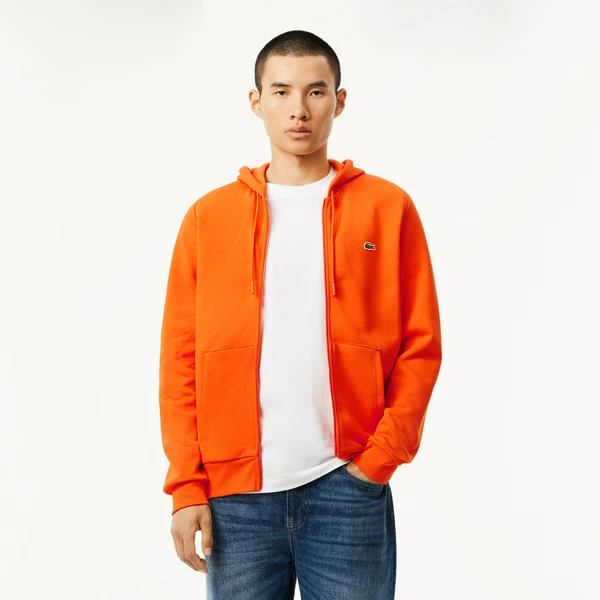 Мужская толстовка Lacoste с флисом, оранжевый, арт. SH9626
