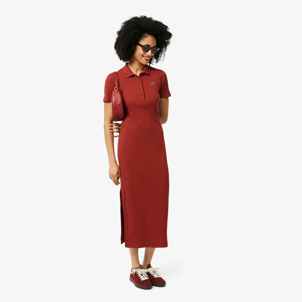 Женское платье Lacoste из органического хлопка, коричневый, арт. EF9622