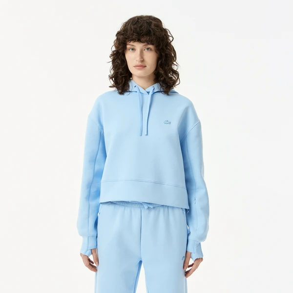 Женская толстовка Lacoste Loose Fit с капюшоном, голубой, арт. SF0281