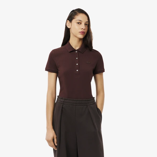 Женское поло Lacoste Slim Fit из эластичного хлопка, красный, арт. PF5462