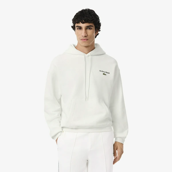 Мужская флисовая толстовка-худи Lacoste, белый, арт. SH5947