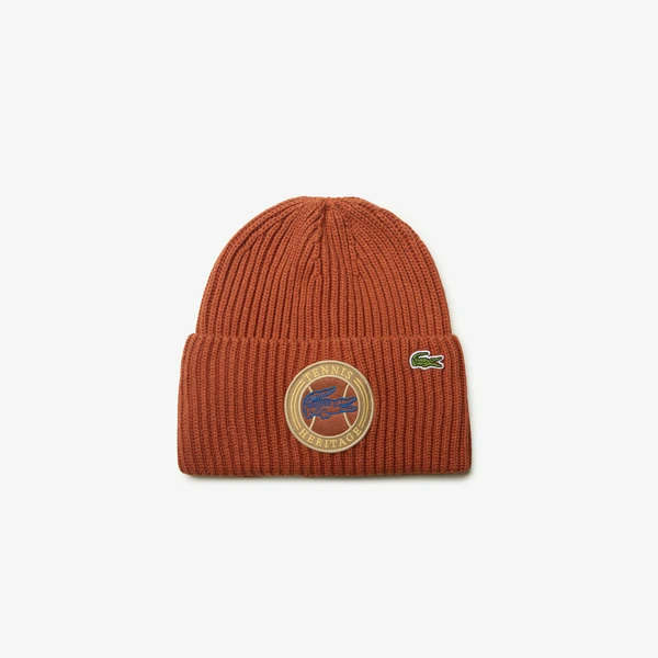 Вязаная шапка Lacoste, коричневый, арт. RB2605