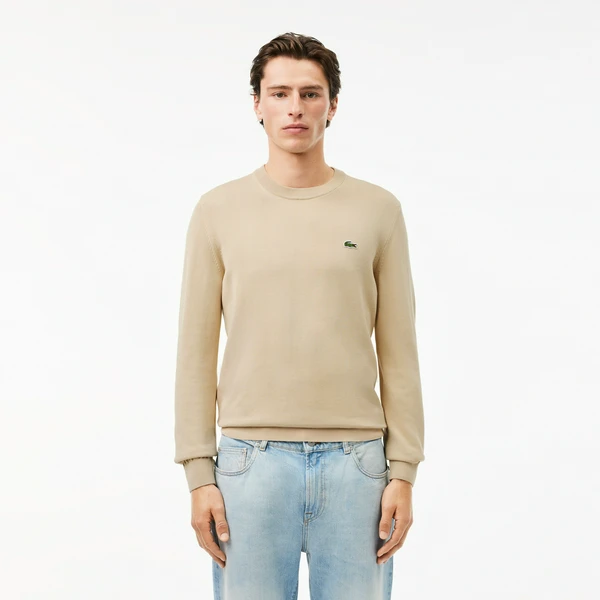 Мужской свитер Lacoste из органического хлопка, бежевый, арт. AH1985