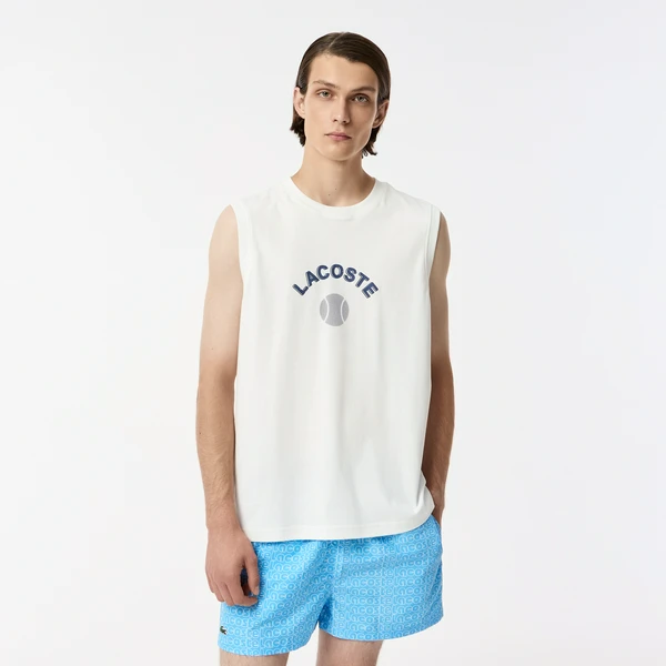Мужской хлопковый топ Lacoste, белый, арт. TH0520