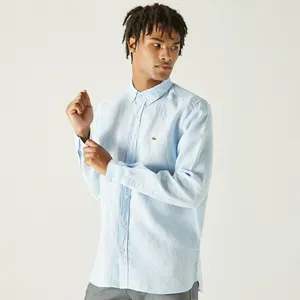 Мужская льняная рубашка Lacoste, голубой, арт. CH4990