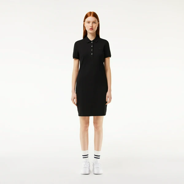 Женское платье-поло Lacoste Slim Fit, черный, арт. EF5473