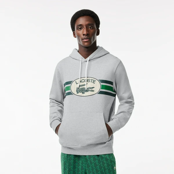 Мужская толстовка Lacoste из хлопка, серый, арт. SH1413