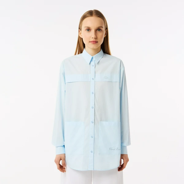 Женская блузка Lacoste Relaxed Fit, голубой, арт. CF0405