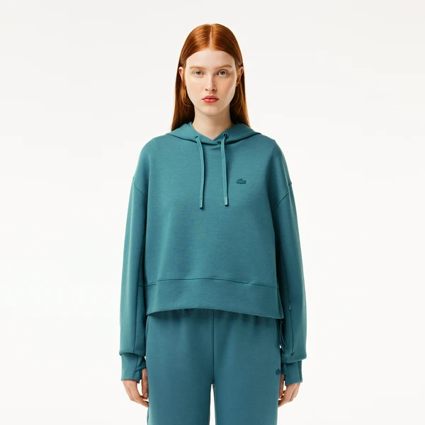 Женская толстовка Lacoste Loose Fit с капюшоном, голубой, арт. SF0281