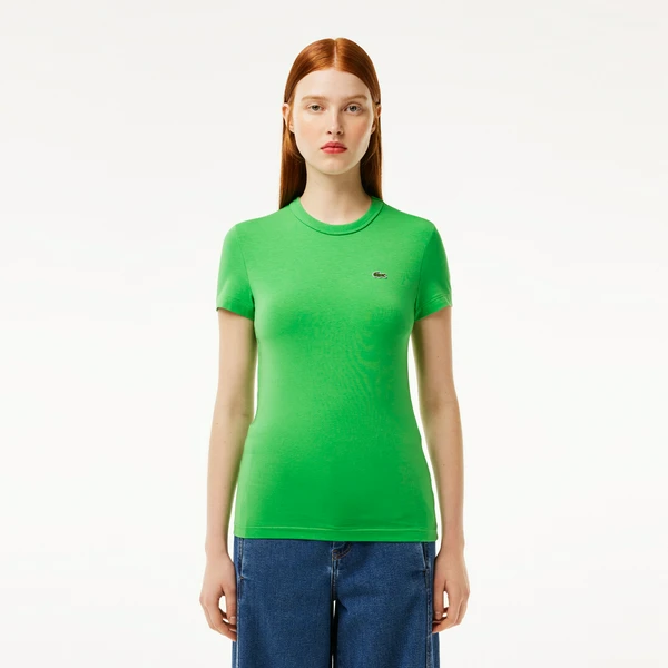 Женская хлопковая футболка Lacoste Relaxed Fit, зеленый, арт. TF7218