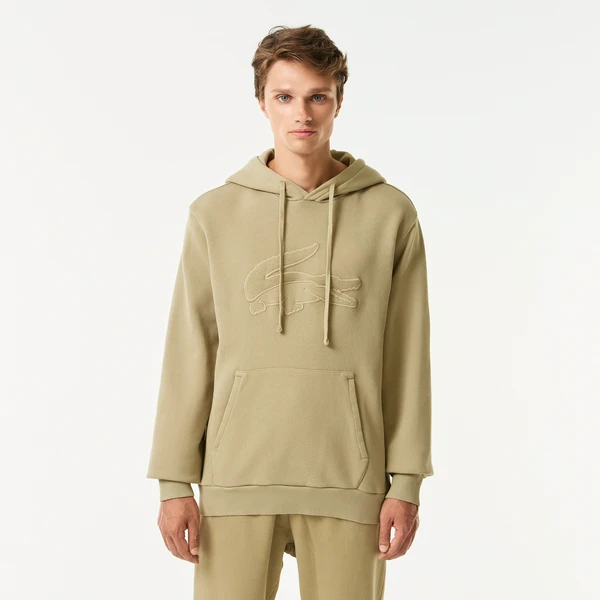 Мужская толстовка Lacoste Loose Fit с капюшоном, бежевый, арт. SH0407