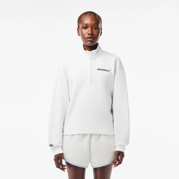 Женская толстовка Lacoste Loose Fit на молнии, белый, арт. SF7248