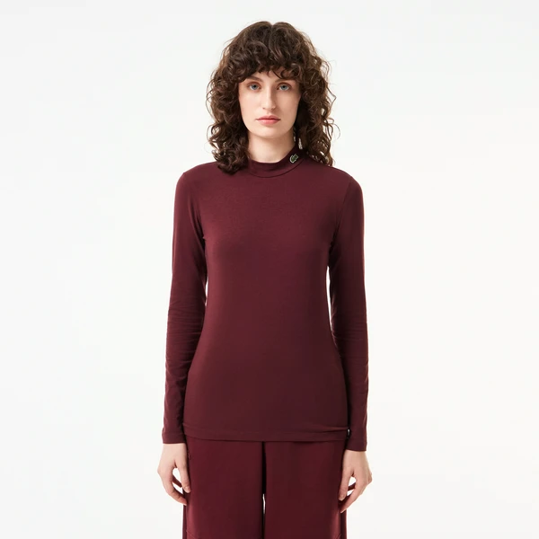 Женский лонгслив Lacoste Slim Fit, красный, арт. TF2675