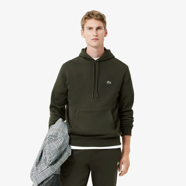 Мужская толстовка Lacoste Classic Fit с флисом, хаки, арт. SH9623
