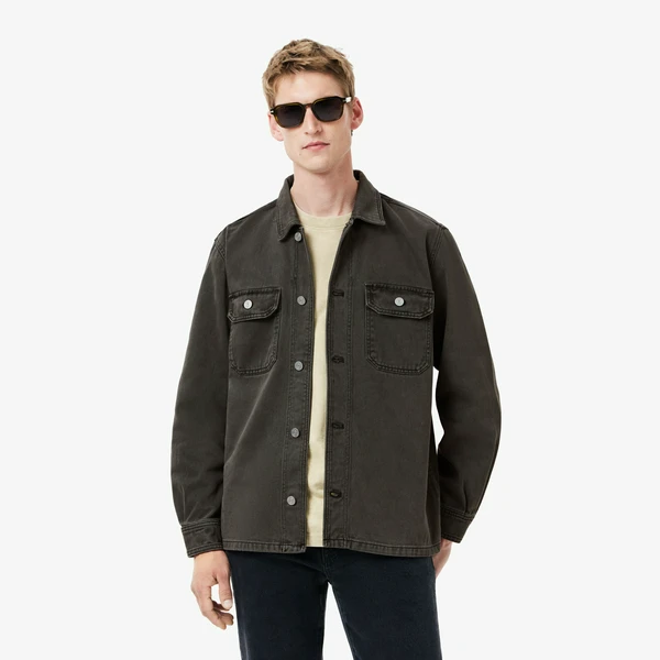 Мужская джинсовая рубашка Lacoste OVERSIZED, черный, арт. CH3468